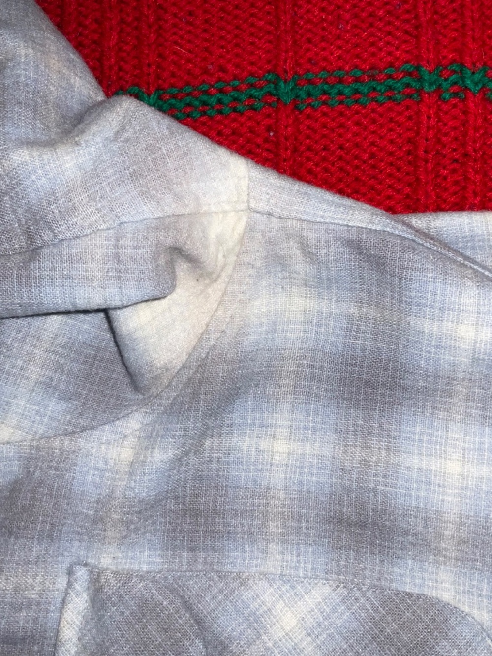 Pendleton-Board Shirt-100% Wool-Shadow Plaid Loop Collar Blue Cream-Size ( XL) - Picture 6 of 12